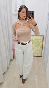 Maglia Farfalla Beige